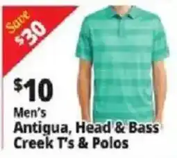 Ocean State Job Lot Men's antigua, head & bass creek t's & polos offer