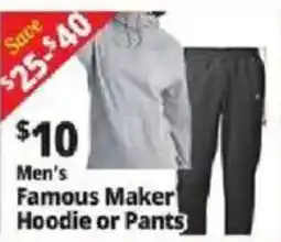 Ocean State Job Lot Men's famous maker hoodie or pants offer