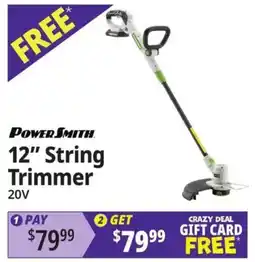 Ocean State Job Lot PowerSmith 12" String Trimmer offer