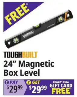 Ocean State Job Lot Toughbuilt 24" Magnetic Box Level offer