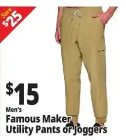 Ocean State Job Lot Men's famous maker utility pants or joggers offer