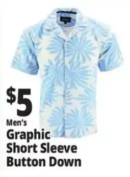Ocean State Job Lot Men's Graphic Short Sleeve Button Down offer
