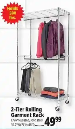 Ocean State Job Lot 2-Tier Rolling Garment Rack offer