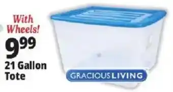 Gracious Living 21 Gallon Tote