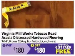 Ocean State Job Lot Virginia Mill Works Tobacco Road Acacia Distressed Hardwood Flooring offer