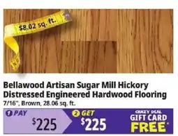 Ocean State Job Lot Bellawood artisan sugar mill hickory distressed engineered hardwood flooring offer