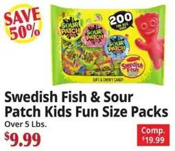 Ocean State Job Lot Swedish Fish & Sour Patch Kids Fun Size Packs offer
