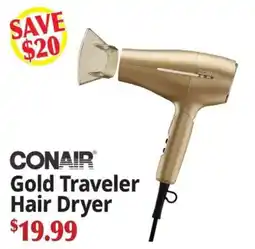 Ocean State Job Lot Conair gold traveler hair dryer offer