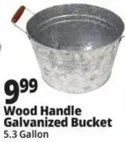 Ocean State Job Lot Wood Handle Galvanized Bucket offer