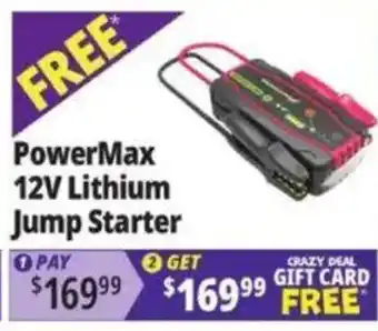 Ocean State Job Lot PowerMax 12V Lithium Jump Starter offer