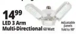Ocean State Job Lot Led 3 Arm Multi-Directional offer