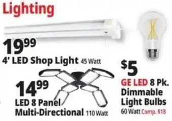 Ocean State Job Lot Ge led 8 pk. dimmable light bulbs offer
