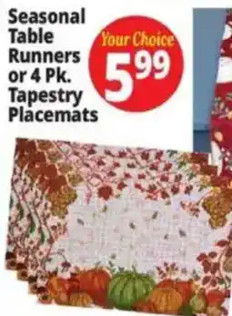 Ocean State Job Lot Seasonal Table Runners or 4 Pk. Tapestry Placemats offer