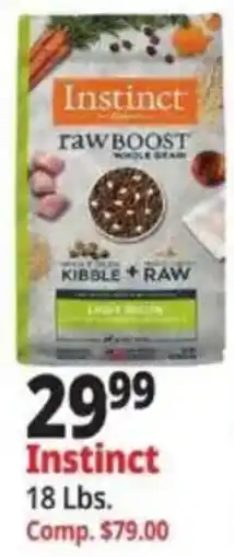 Ocean State Job Lot Instinct rawboost whole grain kibble + raw offer