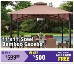 Ocean State Job Lot 11'x11' Steel Bamboo Gazebo offer