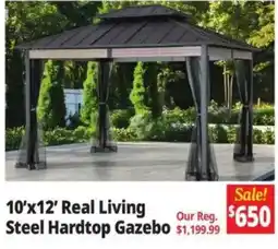 Ocean State Job Lot Real Living Steel Hardtop Gazebo offer