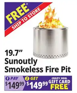 Ocean State Job Lot 19.7 Sunoutly Smokeless Fire Pit offer