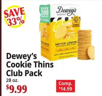 Ocean State Job Lot Dewey's Cookie Thins Club Pack offer