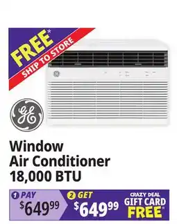 Ocean State Job Lot GE Window Air Conditioner 18,000 BTU offer