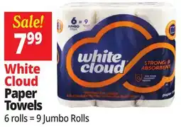 Ocean State Job Lot White Cloud Jumbo Paper Towel Rolls offer