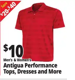 Ocean State Job Lot Men's & Women's Antigua Performance Tops, Dresses and More offer