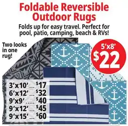 Ocean State Job Lot Foldable Reversible Outdoor Rugs offer