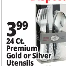 Ocean State Job Lot 24 Ct. Premium Gold or Silver Utensils offer