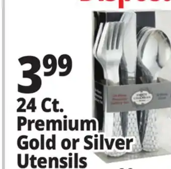 Ocean State Job Lot 24 Ct. Premium Gold or Silver Utensils offer