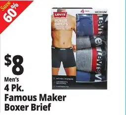 Ocean State Job Lot Men's 4 Pk. Famous Maker Boxer Brief offer