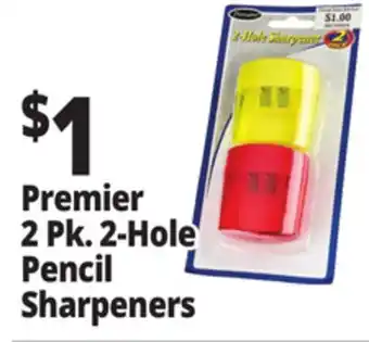 Ocean State Job Lot Premiere 2 Hole Pencil Sharpener 2-Count offer