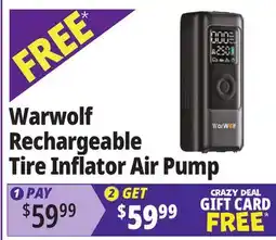 Ocean State Job Lot WarWolf 160PSI Tire Inflator Portable Air Compressor offer