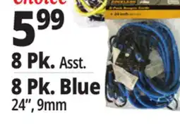 Ocean State Job Lot 8 Pk. Blue Bungee Cord offer