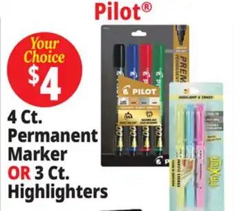 Ocean State Job Lot 4 Ct. Permanent Marker OR 3 Ct. Highlighters offer