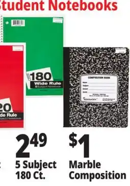 Ocean State Job Lot Student Notebooks offer