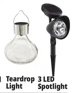 Ocean State Job Lot Outdoor Living Accents Solar Glass Teardrop LED Table Top Light offer