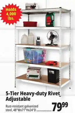 Ocean State Job Lot Method Storage Systems 5-Tier Heavy-Duty Rivet Shelving Unit 48 x 71 offer