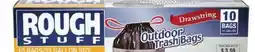 Ocean State Job Lot Rough Stuff 33 Gal Outdoor Trash Bags with Drawstring 10 Count offer