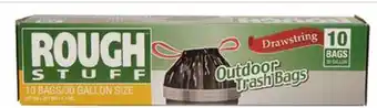 Ocean State Job Lot Rough Stuff 30 Gal Outdoor Trash Bags with Drawstring 10 ct offer