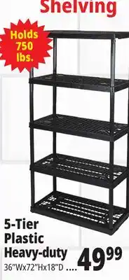 Ocean State Job Lot Maxit 5-Tier Heavy-Duty Plastic Shelving Unit offer