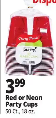 Ocean State Job Lot Kitchen Pantry Red Plastic Cups 50 Count offer