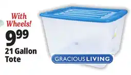 Ocean State Job Lot Gracious Living Stackable Storage Tote with Wheels offer