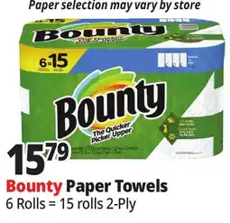 Ocean State Job Lot Bounty Double Plus Paper Towel 2-ply 6=15 offer
