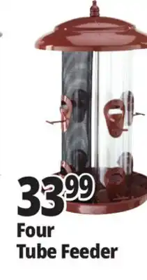 Ocean State Job Lot Four Tube Bird Feeder Brown offer