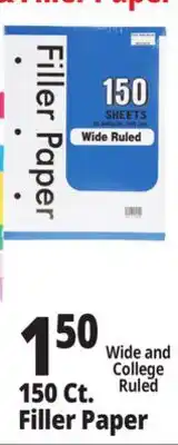 Ocean State Job Lot Wide Ruled Filler Paper 150 Sheets offer