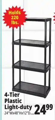 Ocean State Job Lot Maxit 4-Tier Plastic Shelving Unit 48 offer
