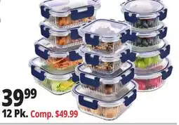 Ocean State Job Lot Home Living 12 Piece Glass Navy Storage Set with Lids offer