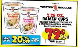 Ollie's TWISTED NOODLES SOUP 2.25 OZ. RAMEN SOUPS offer