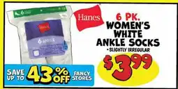 Ollie's WOMEN'S WHITE ANKLE SOCKS offer