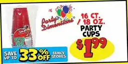 Ollie's PARTY DIMENSIONS 16 CT. 18 OZ. PARTY CUPS offer