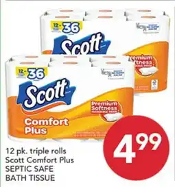 Pete's Fresh Market 12 pk. triple rolls Scott Comfort Plus SEPTIC SAFE BATH TISSUE offer